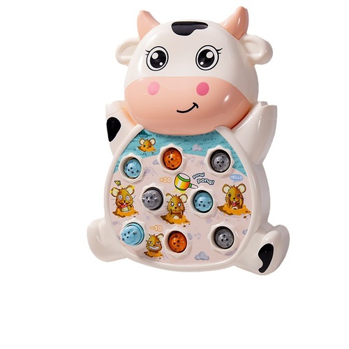 Children's educational electric whack-a-mole large infant and toddler early education game console pig pig cow music toy for men and women