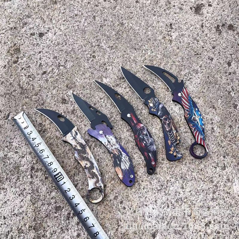 新款弘晟折叠水果刀 不锈钢户外野营开刃防身刀具  夜市地摊货源