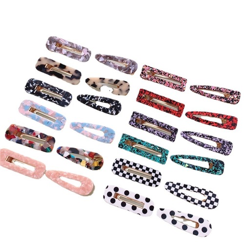 Hallyu Korean Dongdaemun Ins Acrylic Hairpin Acrylic Edge Clip Fashion Hair Accessory Cute Hair Accessory for Women