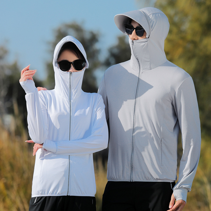 Sun Protection Clothing Men's Summer Ice Silk Ultra-thin Breathable Jacket Women's 2024 New Anti-ultraviolet Fishing Sun Protection Clothing