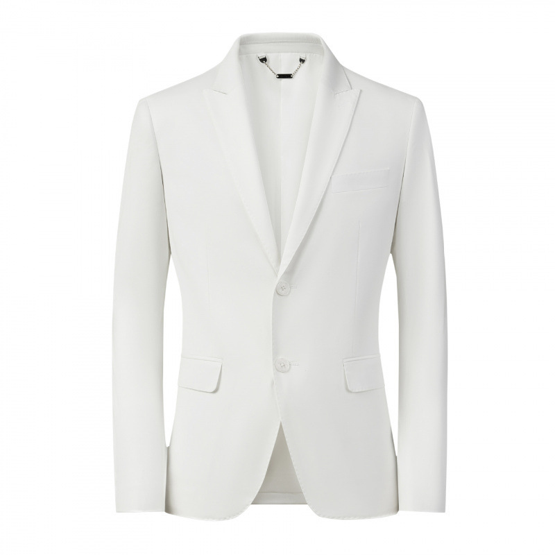 Cross-Border New Style Men's Business Casual High-End Tailored Suit, White Slim-Fit Youth Blazer, Two-Button Suit Jacket