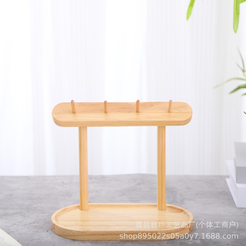 木质玄关架子钥匙架客厅桌面首饰挂钩创意摆件手工diy创意置物架|undefined