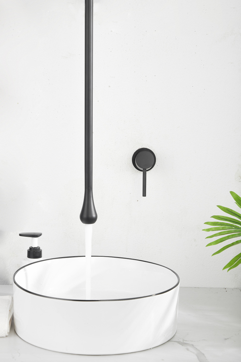 The length of the hanger can be changed to a wall-mounted concealed ceiling water drop faucet creative art hanger with a single-hole countertop control for cooling and heating Application Scenario
