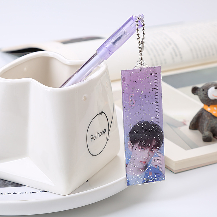 INS chica corazón colgando pluma lindo estudiante papelería colgante pluma de gel pluma de agua de cadena pluma de firma de Oficina Creativa