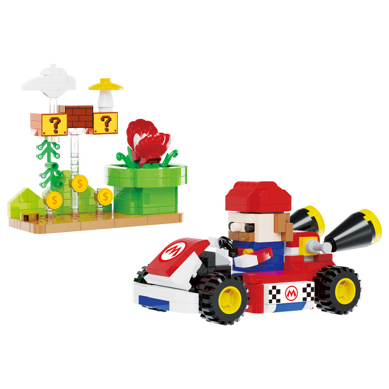 P2401 bloques de micropartículas de dibujos animados muñecas callejuelas coche de niños puzzle juguetes de ensamblaje regalos al por mayor