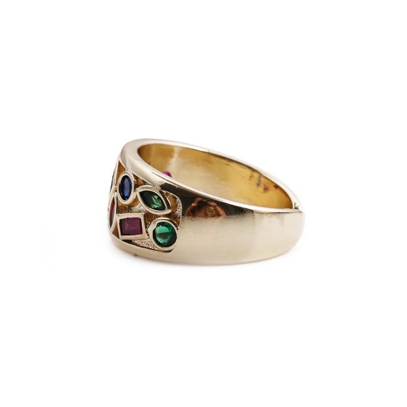 Fashion Vintage Copper Color Inlaid Zirconium Ring Wholesale Nihaojewelry display picture 3