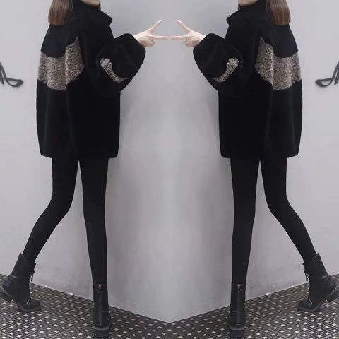 Короткое имитационное шерстяное пальто ягненка женское 2024 новое зимнее плюшевое толстое пальто большого размера