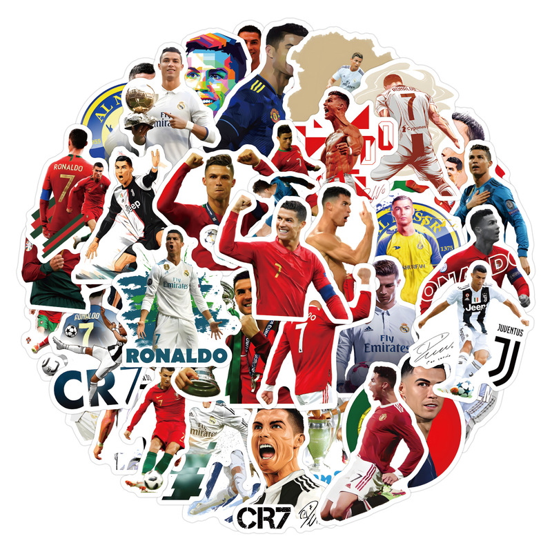 50 new football star C Luo cross-border graffiti stickers electric car mobile phone diy decoration waterproof stickers wholesale 50 new football star C Luo cross-border graffiti stickers electric car mobile phone diy decoration waterproof stickers wholesale