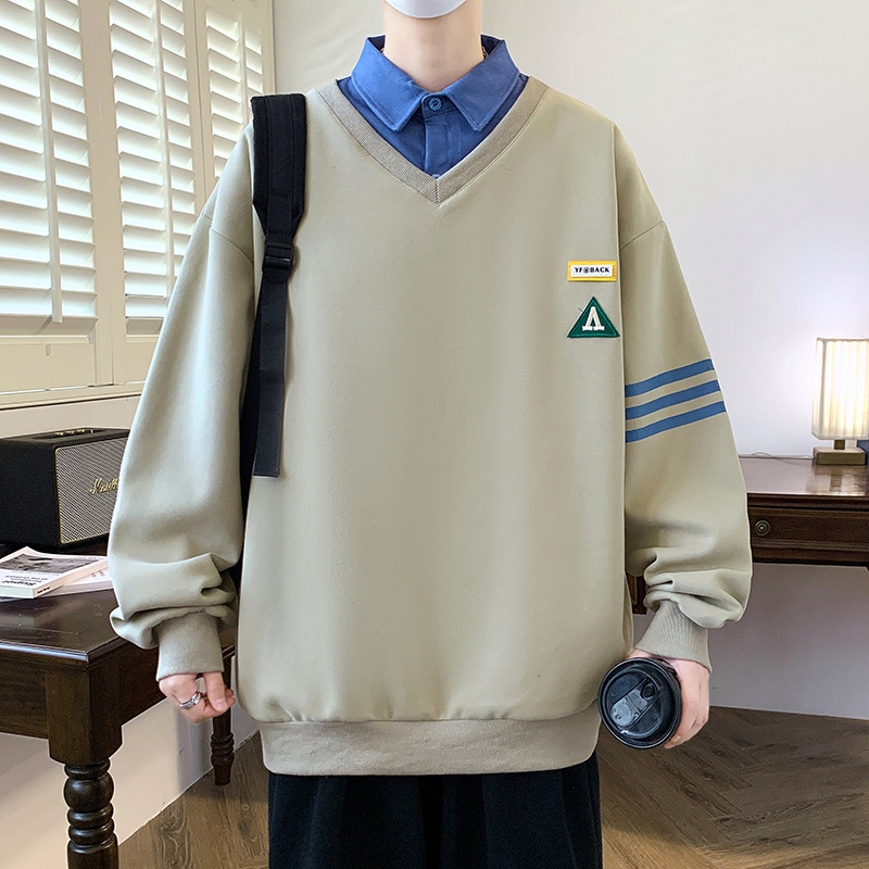 春秋季13青少年卫衣男孩12岁15初高中学生打底衫14大童假两件上衣|undefined