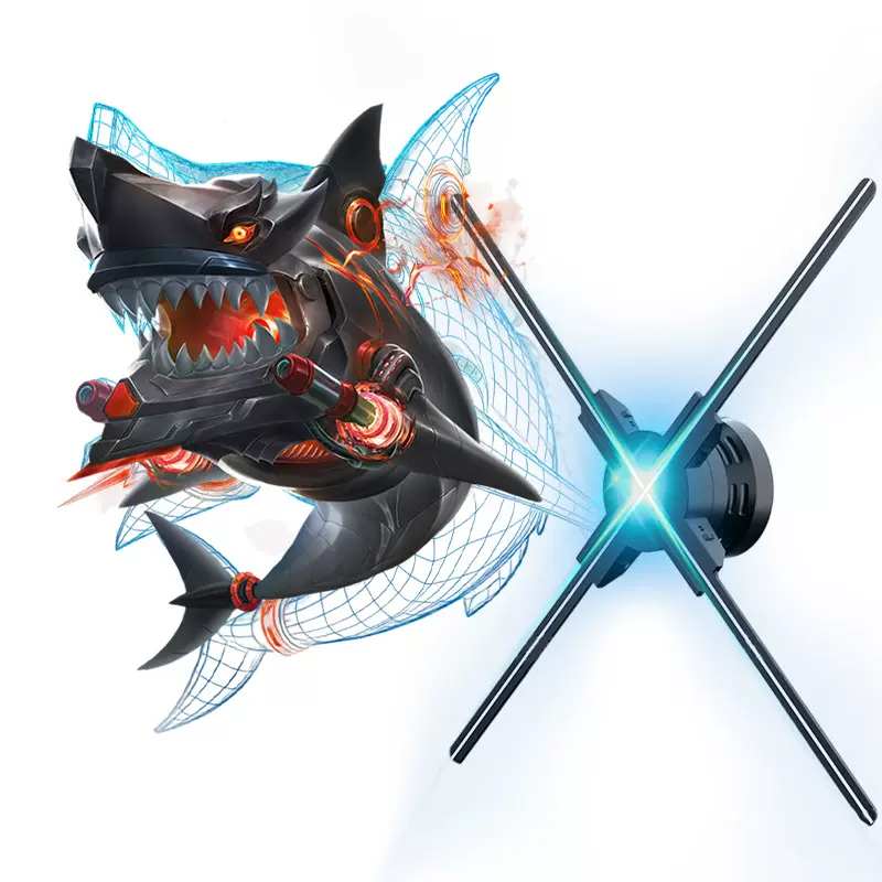 裸眼3d全息风扇广告机空中成像全息投影风扇旋转led显示 屏透明屏