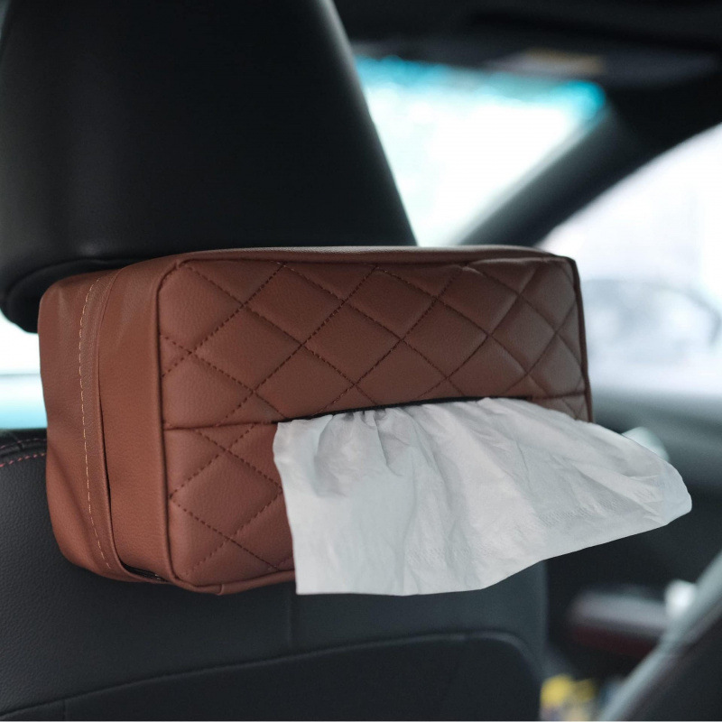 Fábrica de venta directa caja de toallas para automóviles, caja de reposabrazos de sombrilla general, silla colgante, caja de toallas para automóviles de cuero
