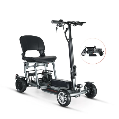 Cross-Border Amazon Dropshipping Elderly Mobility Electric Vehicle Aluminum Alloy Ultra-Light Portable Four-Wheel Folding Lithium Electric Vehicle (Qatlanan elektrik velosipedlər) - aluminum-frame-lithium-battery-folding-four-wheeled-mobility-scooter