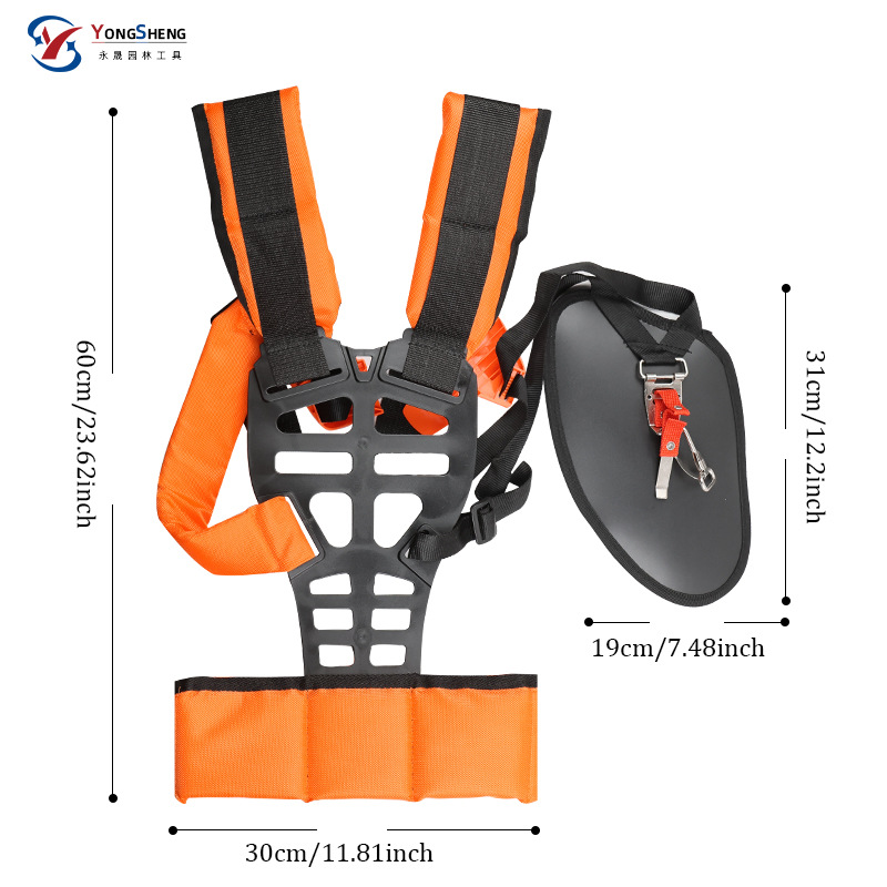  Arnés doble acolchado para desbrozadora o cortadora de césped, cómodo y ajustable
