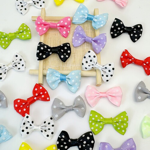 Threaded with polka dot bow tie bow tie DIY handmade children hair clip hair ribbon clothing shoes hats accessories decoration components