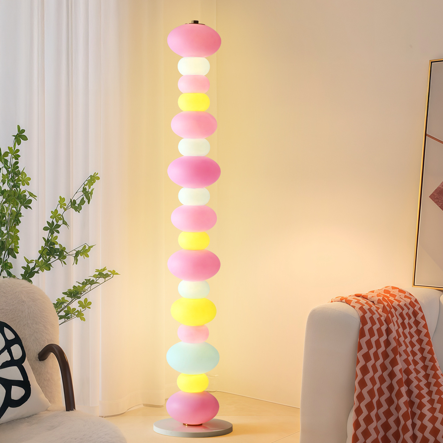 Luz de piso de caramelo arcoíris dormitorio creativo calabaza macarón niña dormitorio principal sala de estar sofá luz de piso 522L image 1