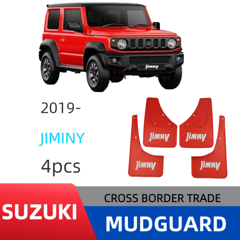 Para Suzuki Jimny Jiminy 2019-2023 rojo con etiqueta de comercio exterior de cuero guardabarros de coche transfronterizo