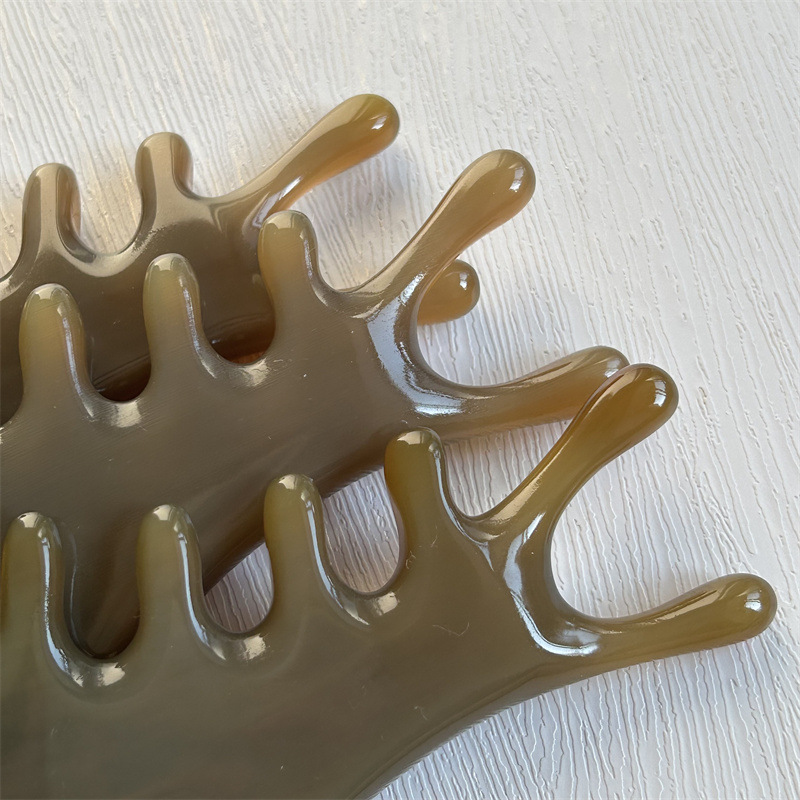 Yak Horn Massage Comb Four in One Head Scalp Meridian Comb for Wellness Massage 7x11 cm specifications