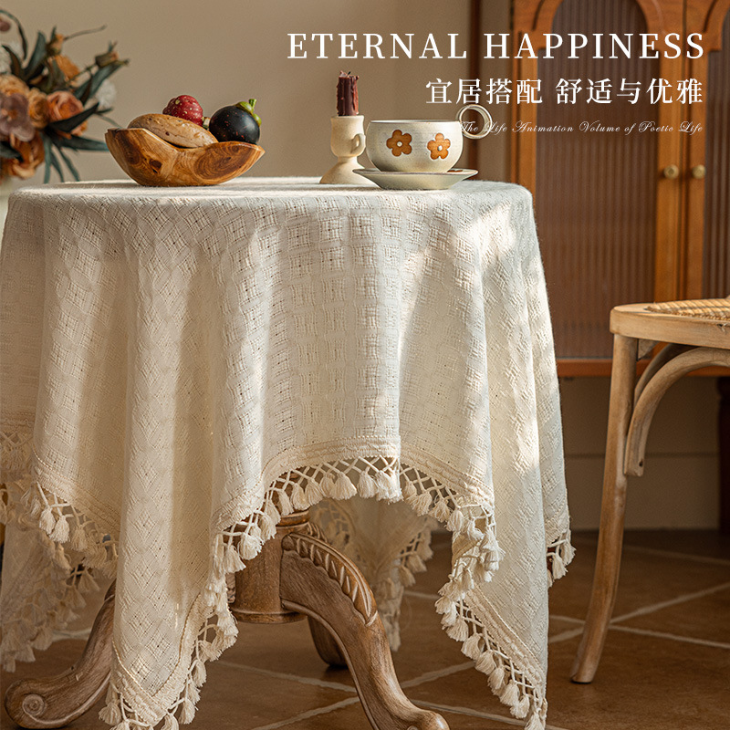 Ins francés y viento beige frascos toal de mesa redonda toal de mesa de comedor lujoso lujoso alto sentido moderno toal de mesa redonda