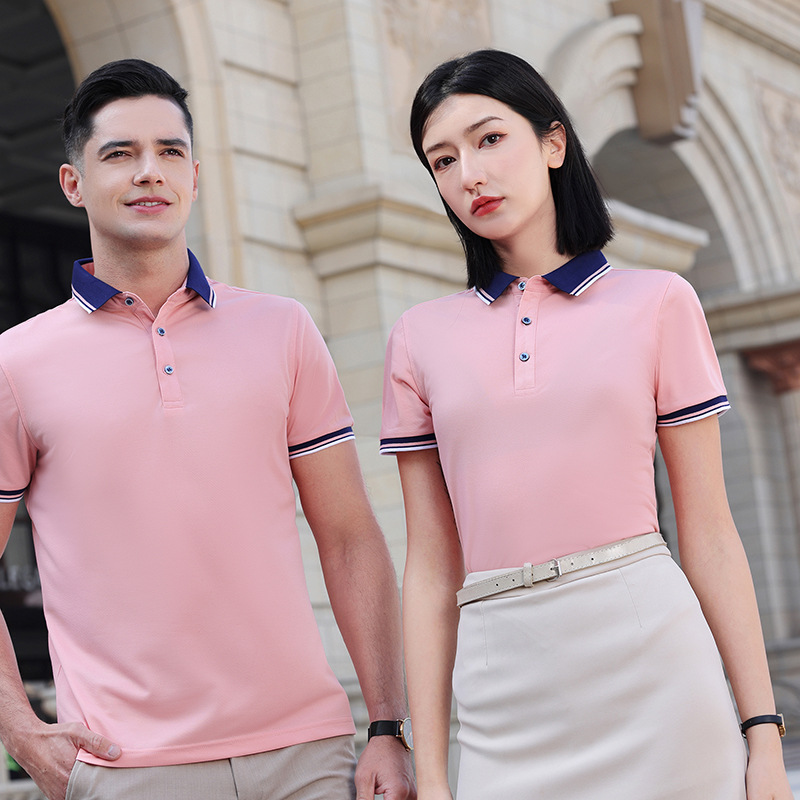 Polo Shirt Short-sleeved Women's Korean-style Loose Cotton Lapel T-shirt Advertising Cultural Shirt Custom Printed logo Work Clothes for Men