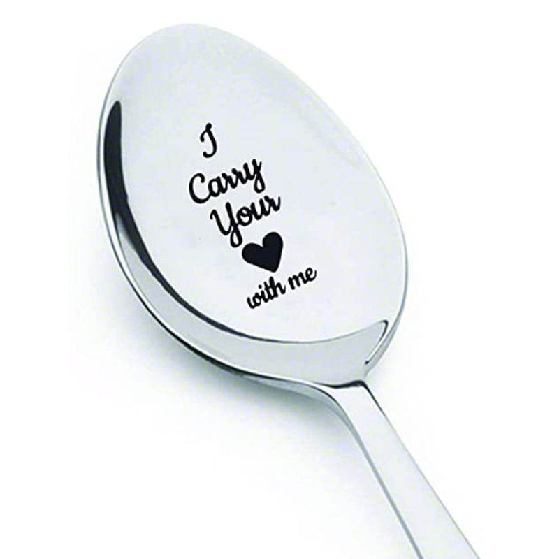 30g Weight Stainless Steel Material Solid Color Pattern New Valentine's Day Gift Lettering Stainless Steel Long Handle Spoon 1