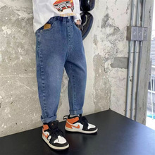 源头厂家春秋冬中大童韩版男童牛仔裤潮流休闲儿童小脚裤一件代发