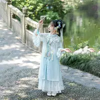 Детский костюм Hanfu Ming старинный костюм новый детский костюм Hanfu Heavy Industry Облачное плечо супер сказочная юбка принцессы в китайском стиле