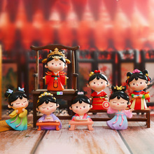 国潮古风少女娃娃凤舞九天唐小媚盲盒房间树脂工艺摆件装饰品批发