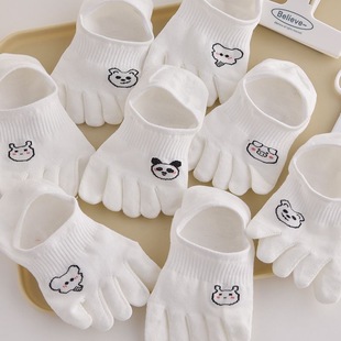 Five-Finger Socks for Women Spring and Autumn Thin Cotton Breathable Invisible Women's Socks Silicone Non-Slip Student Split-Toe Socks Wholesale