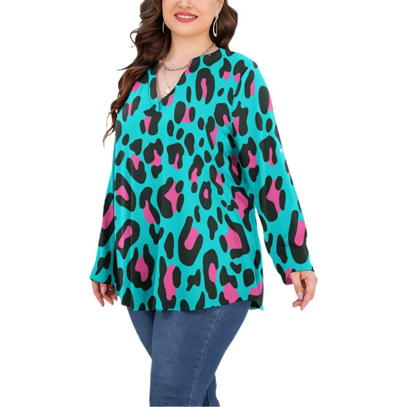 Женская одежда больших размеров CLOOCL с принтом на заказ, футболка с длинным рукавом и V-образным вырезом, повседневный уличный Женский Топ "сделай сам"