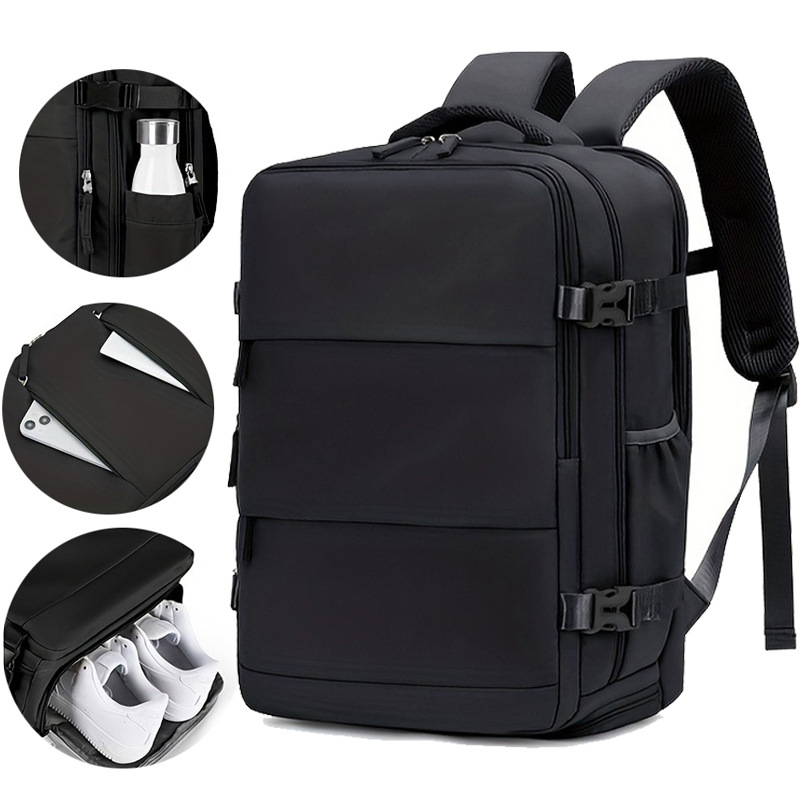 Mochila para Computadora de Viaje de Negocios 180° de Tela Oxford Gran Capacidad para Uso Diario