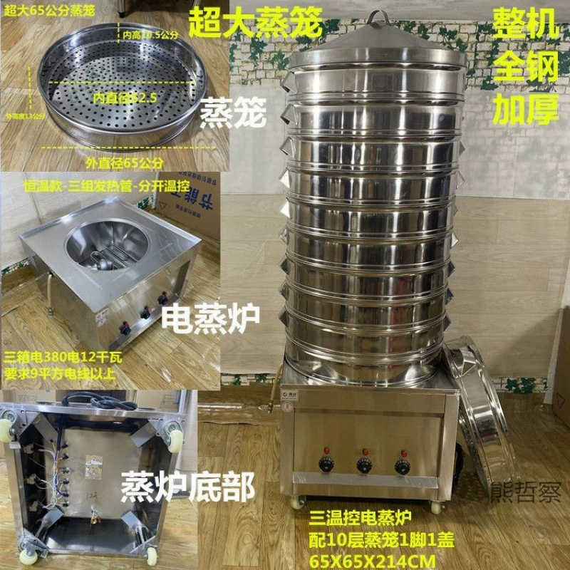 Паровая печь Коммерческая газовая электрическая паровая печь Чистый электрический сжиженный газ Газовый магазин для завтрака Паровая машина 65 Негабаритный пароход