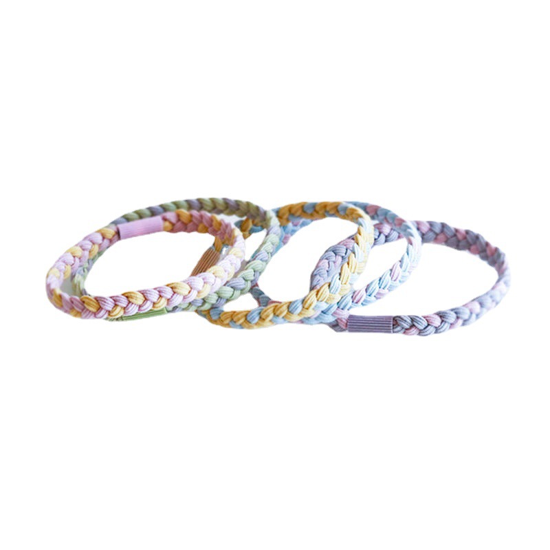 Banda de goma cuerda de pelo banda de pelo al por mayor simple cuerda de pelo tejido alta elasticidad alta cola de caballo verano cuerda de lazo de pelo pulsera no apretado