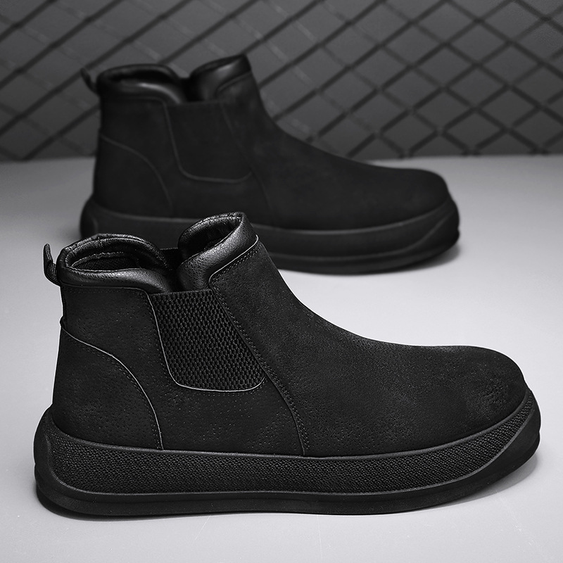 2024 otoño y invierno en vivo para ayudar a los zapatos de panel de cuero de veludón al aire libre botas Martin botas de trabajo de hombre botas de locomotora retro