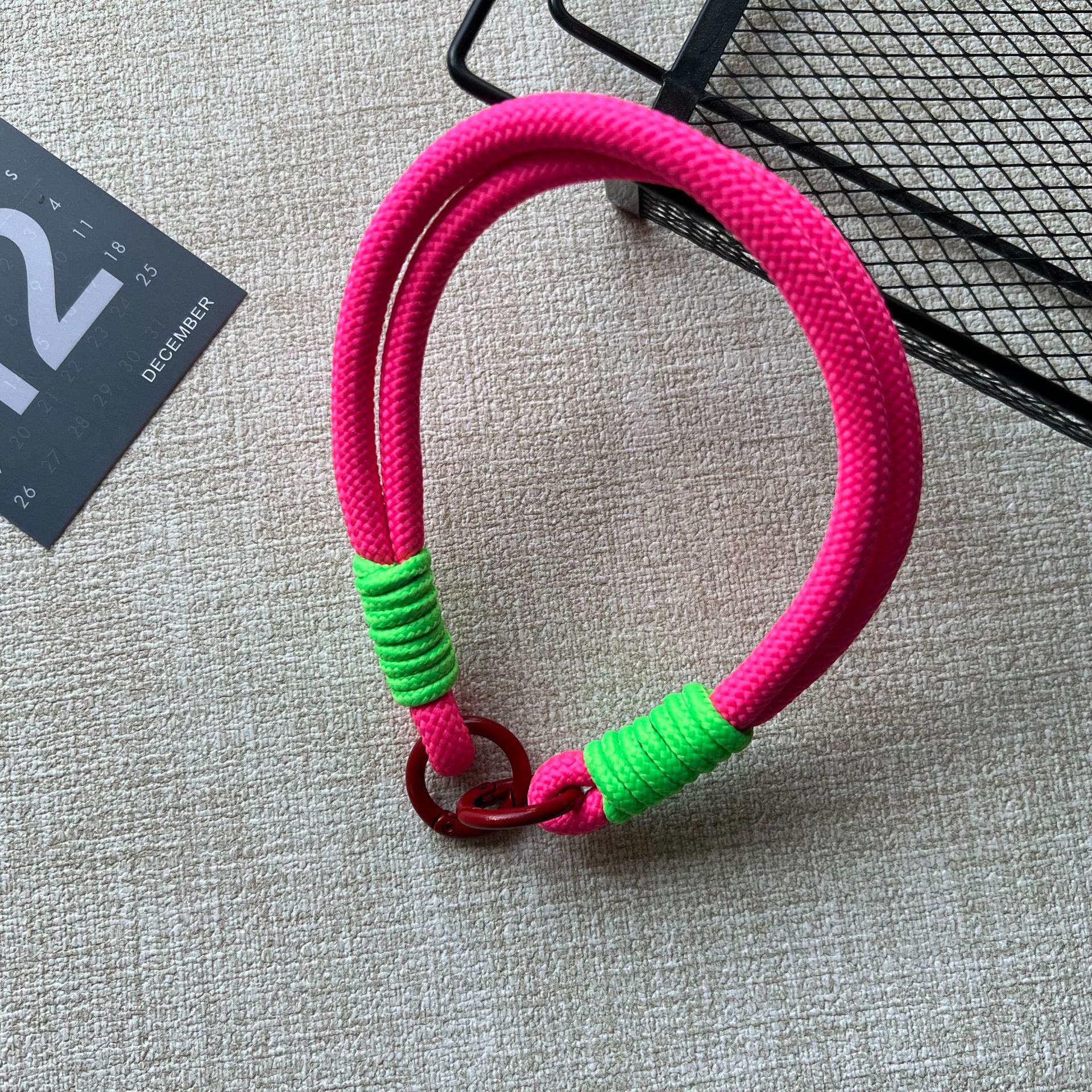 로즈 레드와 그린 더블 링