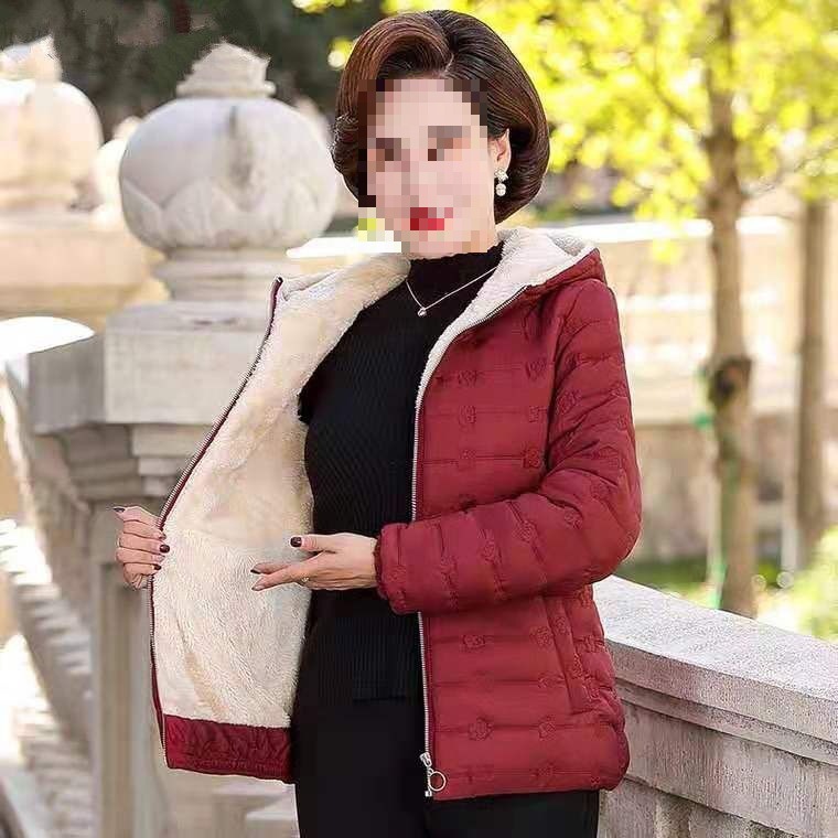 中老年女装冬装短款棉袄--岁妈妈装棉衣中年妇女纯色棉衣服