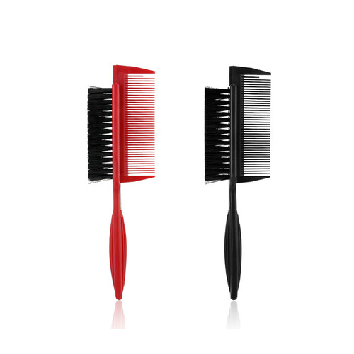 Retro oil head brush, beard brush, double-head comb broken hair brush, color electroplated broken hair brush, multi-color plastic handle cleaning brush