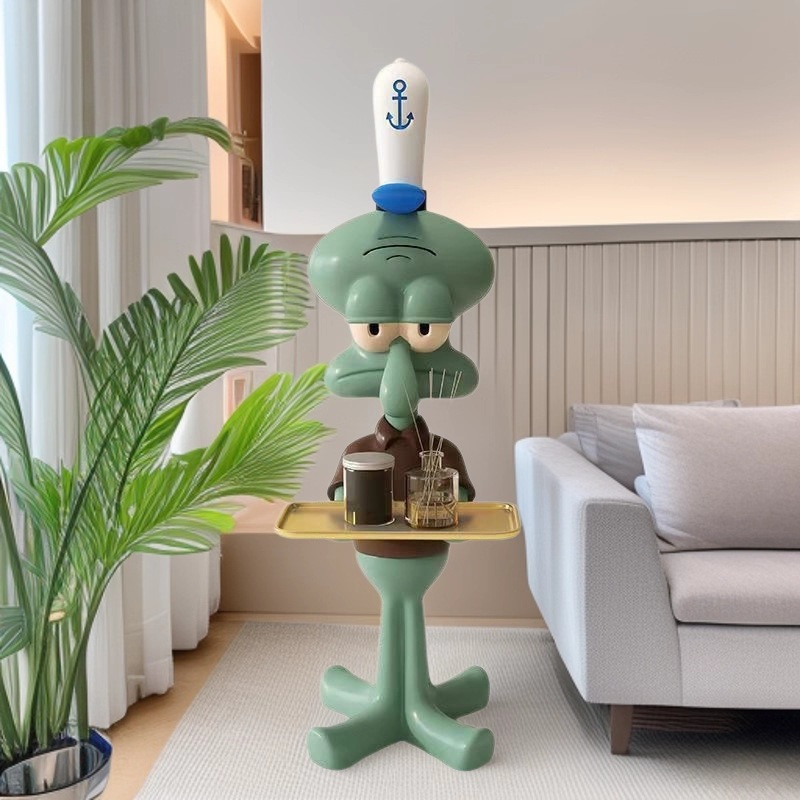 Extra Large Squidward Internet Celebrity Tray Floor-Standing Ornaments Tv Cabinet Sofa Moving Decoration Crafts Living Room
