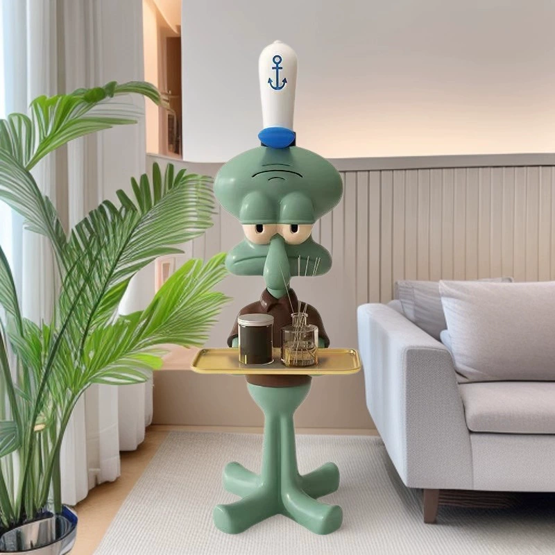 Сверхъяркий интернет-знаменитый поднос Squidward напольные украшения для ТВ-стойки дивана, декоративные изделия для гостиной