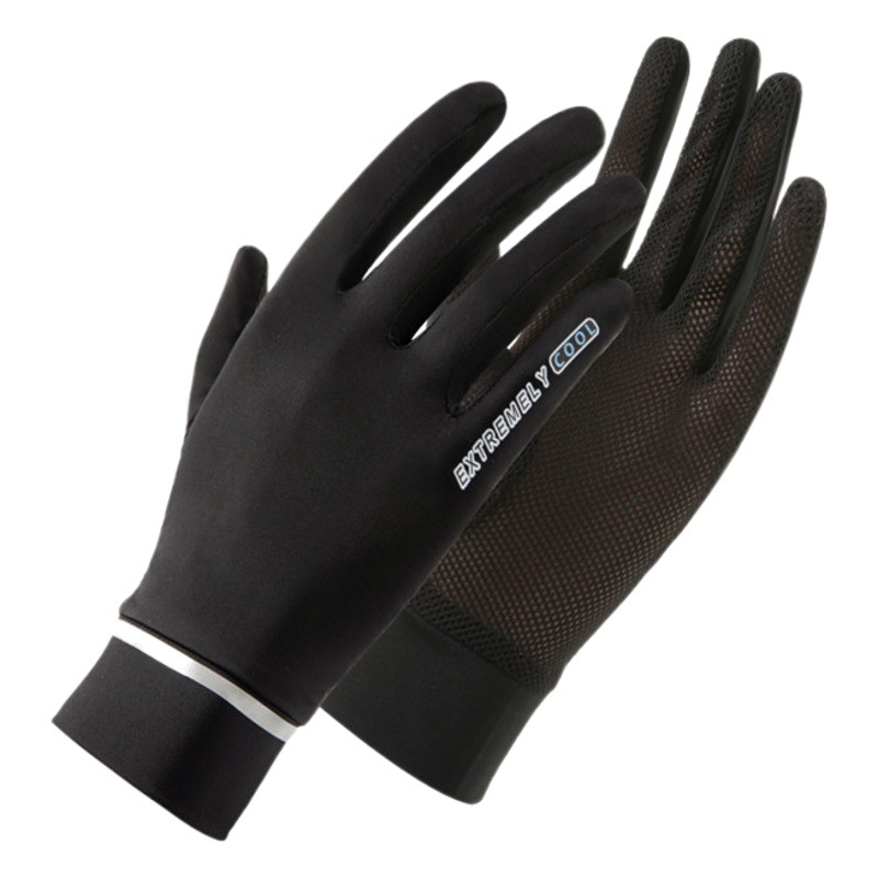 Summer Women's Sun Protection Gloves, Summer Non-Slip Thin Ice Silk Cool-Feeling Outdoor Cycling Sun Protection Breathable Gloves