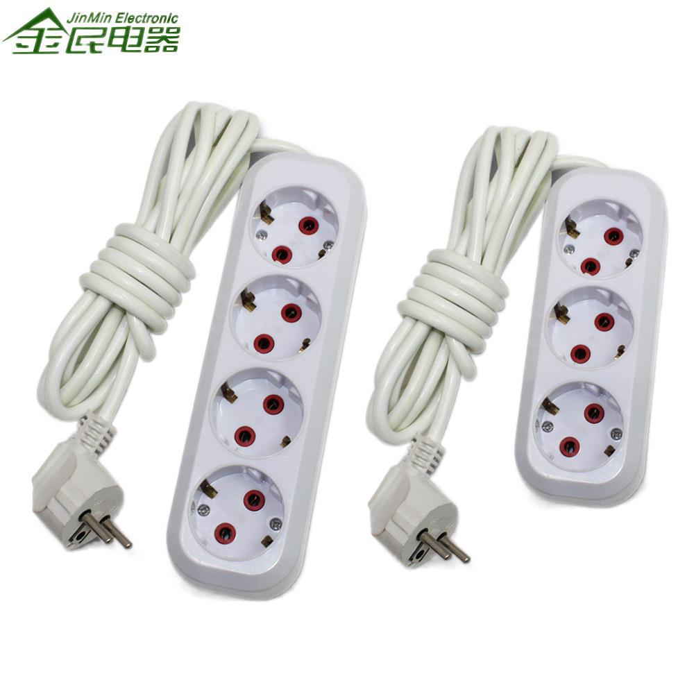 欧式三位带开关插线板便携接线插座拖线板马克三位欧规标准批发