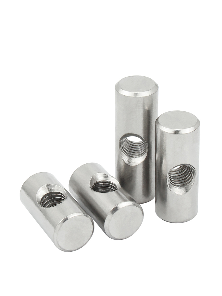 Pantillo cilíndrico de acero inoxidable 304, orificio transversal, conexión preincrustada, tuerca de martillo, tornillo hembra de martillo heterosexual M4M5M6 image 3