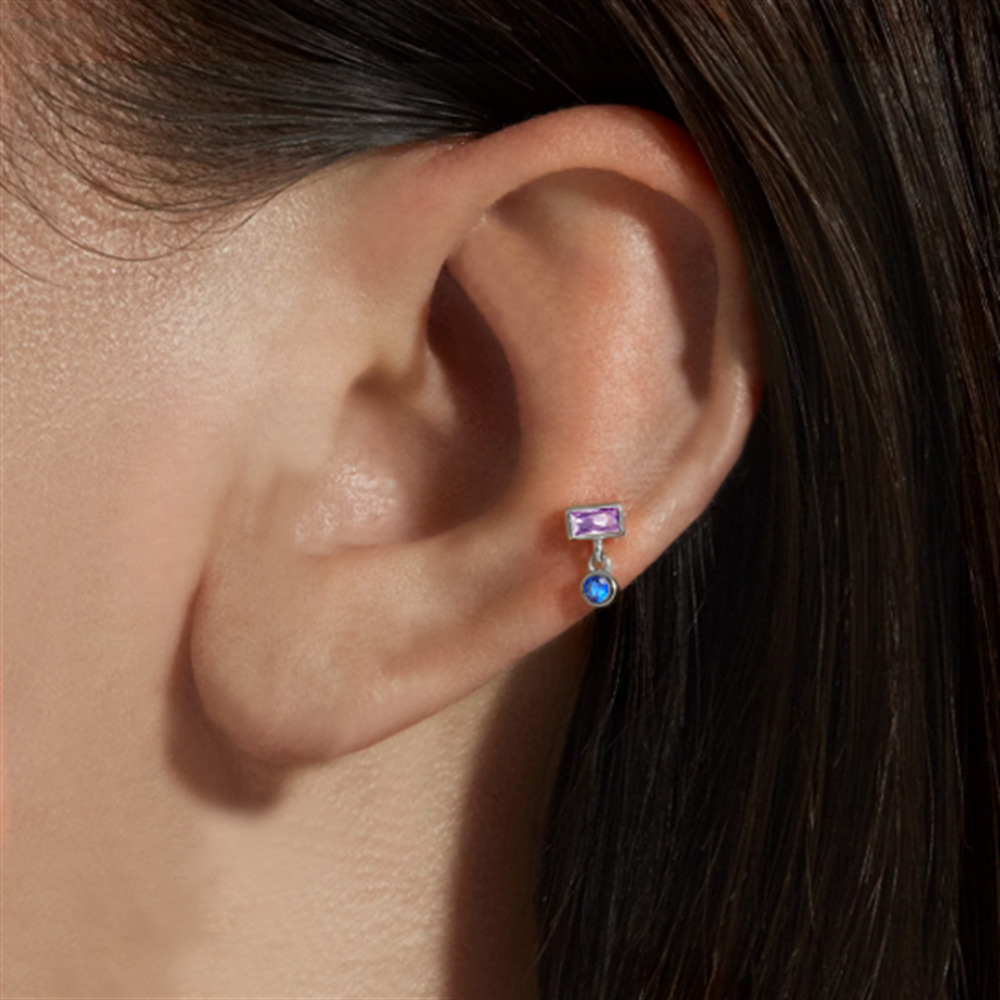 2g Weight Zircon Inlay Material Ear Studs Classification 1 Piece Quantity Daily, Street Occasion 925 Sterling Silver Material Geometric Pattern Women's Gender Plating Design Casual, Simple Style Style 1 Piece Ear Cartilage Rings & Studs Casual Simple Style Geometric 925 Sterling Silver Plating Zircon 18