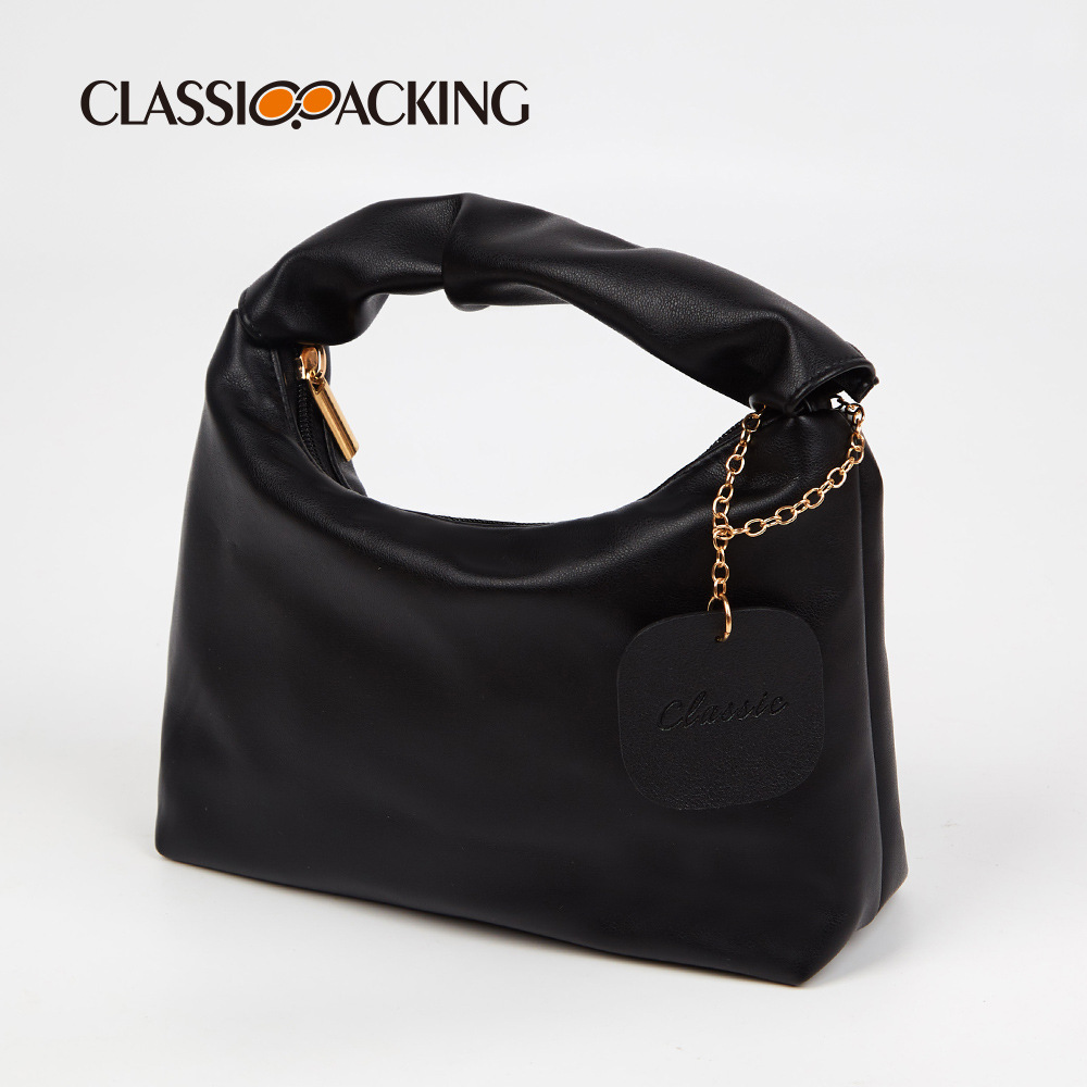 Bolso al por mayor de la fábrica bolso de cercanías simple de moda todo partido mango plisado Bolso pequeño con logotipo impreso