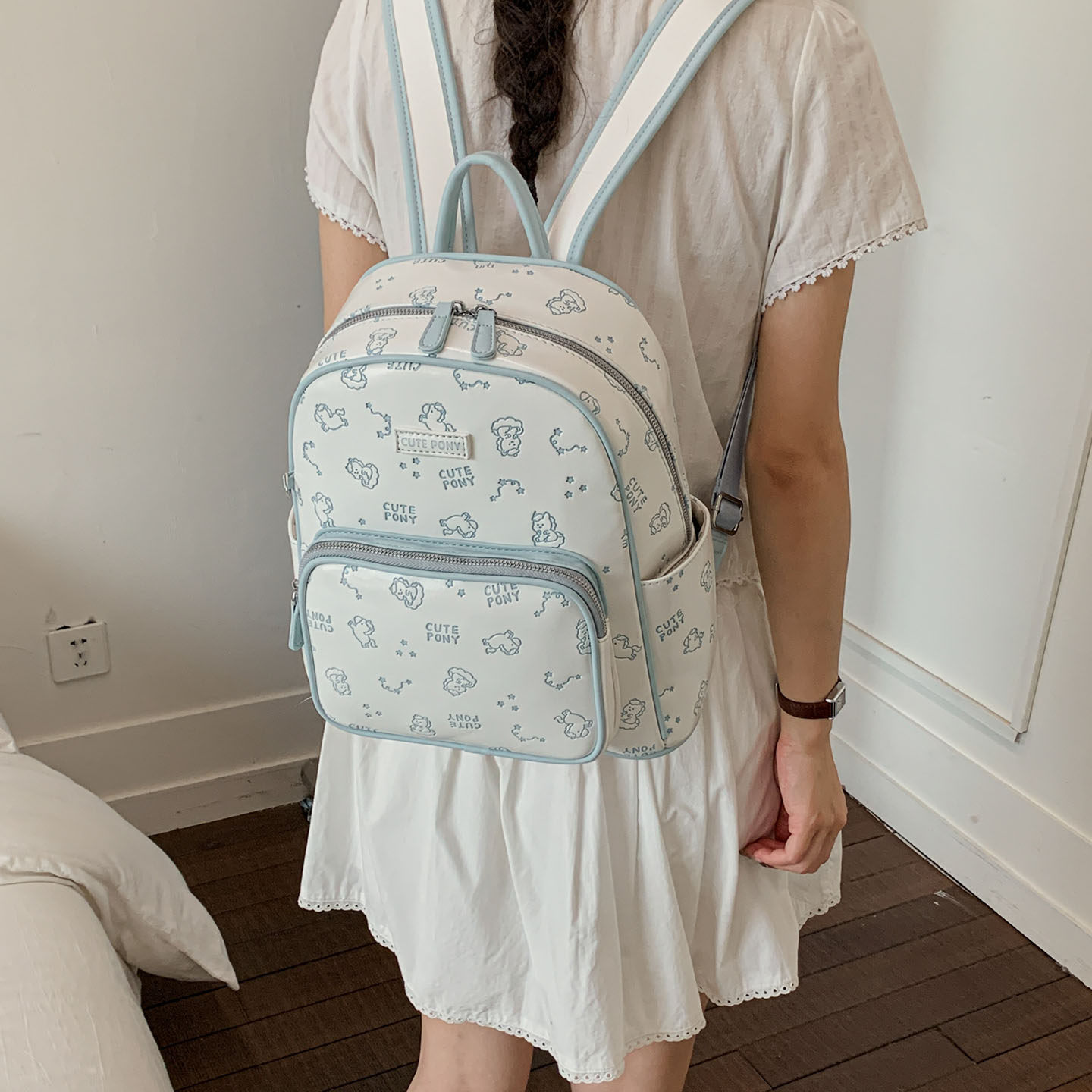 Clase encantadora moda de gran capacidad 2026 viento multicolor mochila de la universidad de viaje nueva mochila coreana
