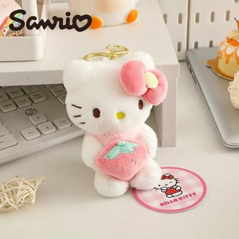 本物のサンリオ KT 猫ペンダントキティ猫ハローキティスクールバッグ荷物バッグペンダント女性の車のキーホルダー|undefined