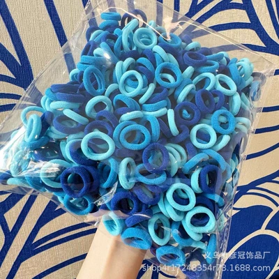 Saç üçün rezinlər Rubber Band Baby Hair Band Does - 3blue-500-pieces-in-bag