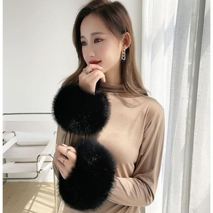 Fur Fur decorative oversleeve gloves windproof cuff hand guard ring imitation fox fur warm oversleeve wrist wholesale