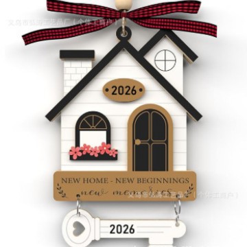 Decoración colgante 2026 nuevo mejor regalo de mudanza decoración de madera decoración para el hogar decoración del árbol de Navidad rojo