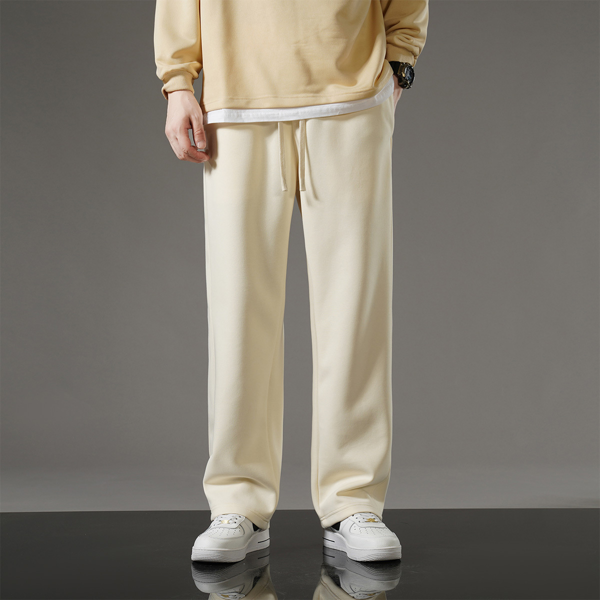 Pantalones de invierno pesados para hombres otoño invierno nuevos pantalones casuales de terciopelo para hombres pantalones rectos gruesos sueltos de moda tamaño grande image 5
