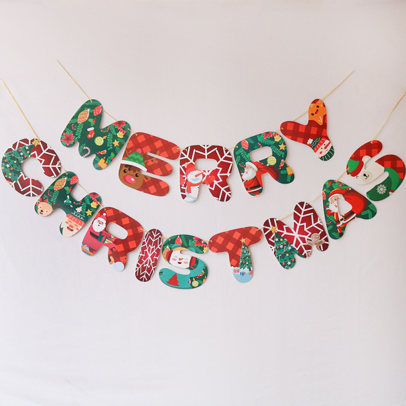 クリスマスの祝日の横断幕の旗の装飾の旗のアルファベットの色の旗の花のクリスマスの祝日のパーティーの装飾用品|undefined